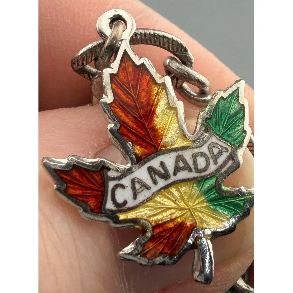 Vintage Canadian Sterling Charm Bracelet with Vintage Charms